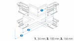 Cross connector + 3-phase track XTS38-2 black